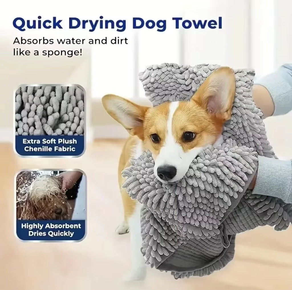 Ultra-Absorbent Pet Bath Robe Towel – Quick-Dry Comfort for Dogs & Cats