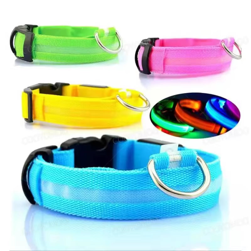 GlowGuard LED Dog Collar - USB Rechargeable Safety Light with 3 Modes