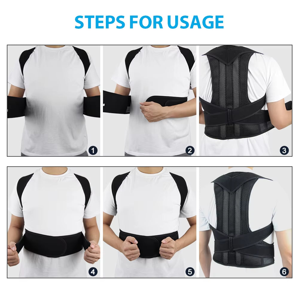 PosturePro Back Brace – Adjustable Lumbar Support for Pain Relief & Alignment