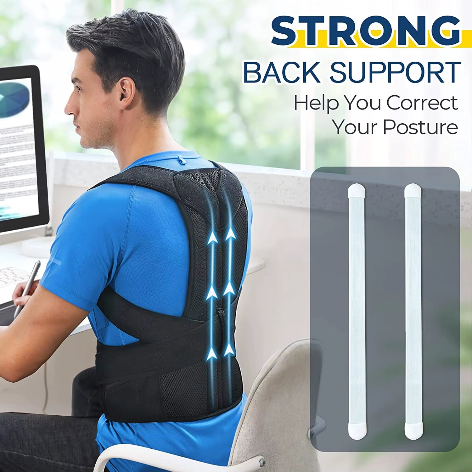 PosturePro Back Brace – Adjustable Lumbar Support for Pain Relief & Alignment